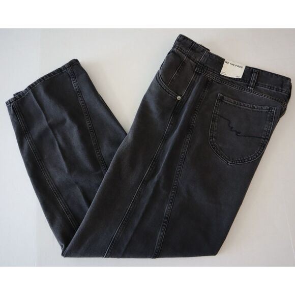 We The Free x FP OB2053239 Women's Sz 32 Black Aster Straight-Leg Jeans - Picture 13 of 14